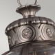 Lampadario in acciaio con diffusore rotondo in vetro a 3 luci