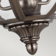 Lampadario in acciaio con diffusore rotondo in vetro a 3 luci