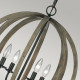 Lampadario dallo stile rustico con diffusore in legno di quercia a 4 Luci