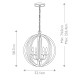Lampadario dallo stile rustico con diffusore in legno di quercia a 4 Luci