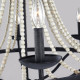 Lampadario grande classico in acciaio con dettagli in legno a 6 luci