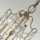 Lampadario grande classico in acciaio e cristallo con 4 luci senza paralumi
