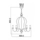 Lampadario grande in acciaio dallo stile classico con 5 lampadine