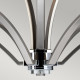 Lampadario grande moderno in acciaio con diffusori in vetro a 9 luci