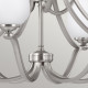 Lampadario grande moderno in acciaio con diffusori in vetro con 9 luci