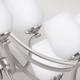 Lampadario grande moderno in acciaio con diffusori in vetro con 9 luci