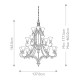 Lampadario grande per salotto in stile classico con 18 diffusori in vetro