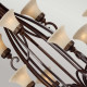 Lampadario grande per salotto in stile classico con 18 diffusori in vetro
