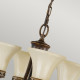 Lampadario in acciaio con 4 diffusori in vetro per salotto in stile classico