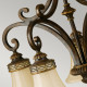 Lampadario in acciaio con 5 diffusori in vetro per salotto in stile classico