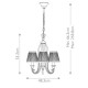 Lampadario in acciaio dal design classico con diffusori in tessuto con 3 luci