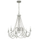 Lampadario medio classico in acciaio e strass in legno con 6 luci