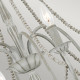 Lampadario medio classico in acciaio e strass in legno con 6 luci