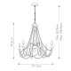 Lampadario medio classico in acciaio e strass in legno con 6 luci