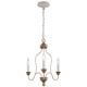 Lampadario medio in acciaio da salotto in stile classico con 3 lampadine