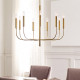 Lampadario moderno con struttura in acciaio con 9 diffusori