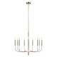 Lampadario moderno con struttura in acciaio con 9 diffusori
