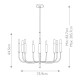 Lampadario moderno con struttura in acciaio con 9 diffusori