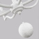 Lampadario moderno grande in acciaio con diffusori senza paralumi a 6 luci