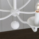 Lampadario moderno grande in acciaio con diffusori senza paralumi a 6 luci