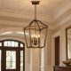 Lampadario moderno in acciaio con diffusore con 4 lampadine