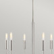 Lampadario moderno medio con struttura in acciaio con 6 diffusori