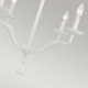 Lampadario moderno piccolo in acciaio con diffusori senza paralumi a 4 luci