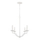 Lampadario moderno piccolo in acciaio con diffusori senza paralumi a 4 luci