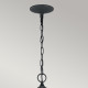 Lampadario piccolo classico in acciaio con dettagli in legno a 3 luci