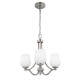 Lampadario piccolo moderno in acciaio con diffusori in vetro con 3 luci