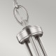 Lampadario piccolo moderno in acciaio con diffusori in vetro con 3 luci
