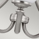 Lampadario piccolo moderno in acciaio con diffusori in vetro con 3 luci