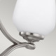 Lampadario piccolo moderno in acciaio con diffusori in vetro con 3 luci
