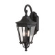 Lanterna da parete rustica media in alluminio con diffusore in vetro a 2 luci
