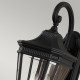 Lanterna da parete rustica media in alluminio con diffusore in vetro a 2 luci