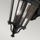 Lanterna da parete rustica media in alluminio con diffusore in vetro a 2 luci
