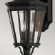 Lanterna da parete rustica media in alluminio con diffusore in vetro a 2 luci