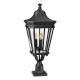 Lampioncino da giardino grande rustico in alluminio diffusore in vetro a 3 luci