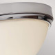 Plafoniera per bagno struttura in acciaio con diffusore in vetro con 2 lampadine