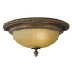 Plafoniera rotonda dal design classico in acciaio con diffusore in vetro 2 luci