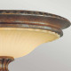 Plafoniera rotonda in acciaio con diffusore in vetro con 2 lampadine