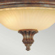 Plafoniera rotonda in acciaio con diffusore in vetro con 2 lampadine