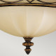 Plafoniera rotonda per salotto in stile classico con diffusore in vetro a 3 luci