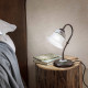 Abatjour rustica in metallo e ceramica decorata a mano con diffusori in vetro