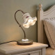 Abatjour rustica in metallo paralume in ceramica per camera da letto