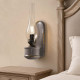 Applique da parete dal design industrial in ceramica con diffusore in vetro