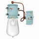 Applique da parete dal design industrial interamente in ceramica