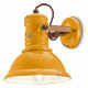 Applique da parete in metallo dal design industrial con diffusore in ceramica