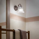 Applique rustica struttura in metallo e ceramica decorata a mano