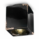 faretto da soffitto cubico con struttura in ceramica dal design industrial